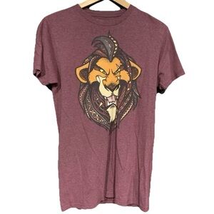 Disney Lion King Scar Men's heathered burgundy T-Shirt Size Small